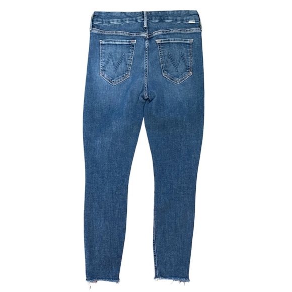 MOTHER The Looker Ankle Fray Skinny Mid Rise Jean Girl Crush Blue Wash Size 29 - Picture 3 of 14